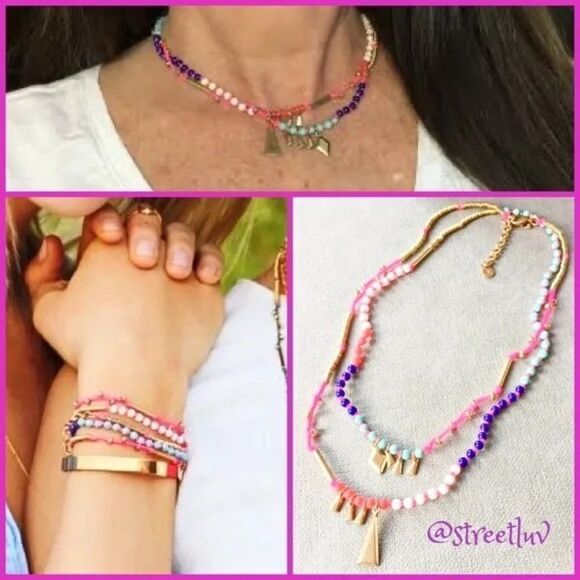 stella & dot ~βsummer colors Reina necklace bracelet ~ versatile 2 in 1 - Picture 1 of 12